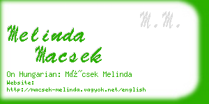 melinda macsek business card